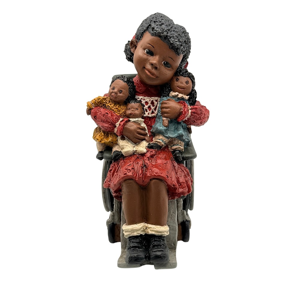 Vintage M. Holcombe Sylvia Wheelchair Girl Dolls Figurine Red 1993 God is Love